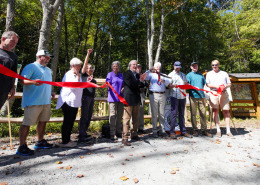 Ribbon cutting at trail opening